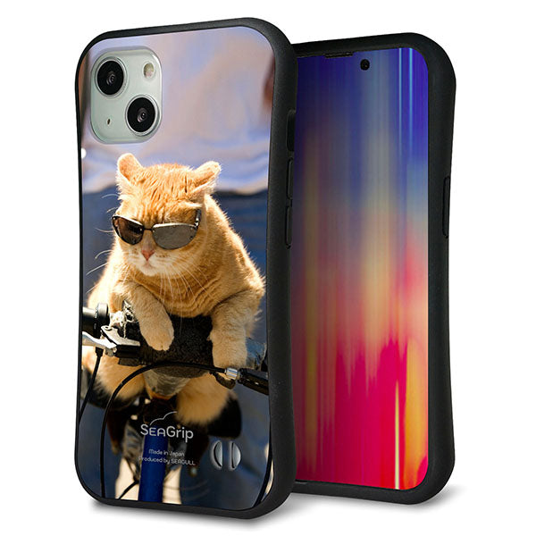 iPhone13 スマホケース 「SEA Grip」 グリップケース Sライン 【595 にゃんとサイクル】 UV印刷