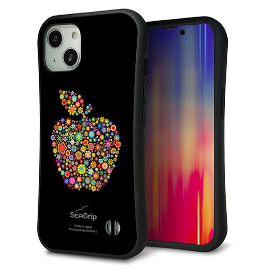 iPhone 13 スマホケース 「SEA Grip」 グリップケース Sライン 【1195 カラフルアップル】 UV印刷