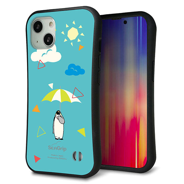 iPhone13 スマホケース 「SEA Grip」 グリップケース Sライン 【FD815 アニマルサマー ペンギン】 UV印刷