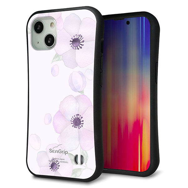 iPhone13 スマホケース 「SEA Grip」 グリップケース Sライン 【SC950 ドゥ・フルール(パウダーバイオレット)】 UV印刷