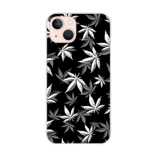 iPhone 13 064 モノトーン大麻ブラック ハードケース 背面印刷