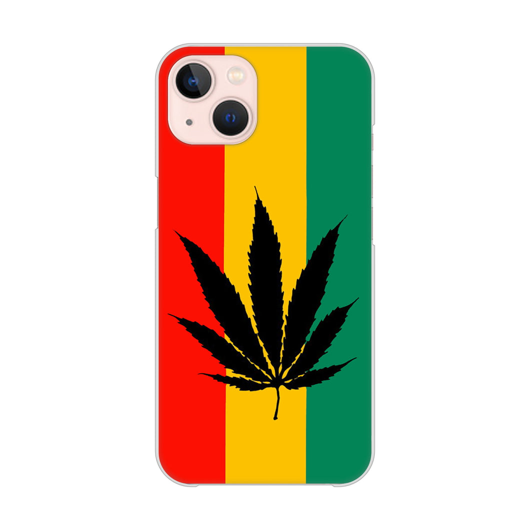 iPhone13 高画質仕上げ 背面印刷 ハードケース 【083 大麻ラスタカラー】