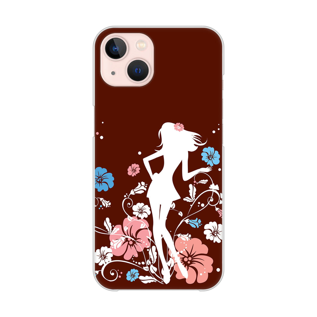 iPhone13 高画質仕上げ 背面印刷 ハードケース 【110 ハイビスカスと少女】