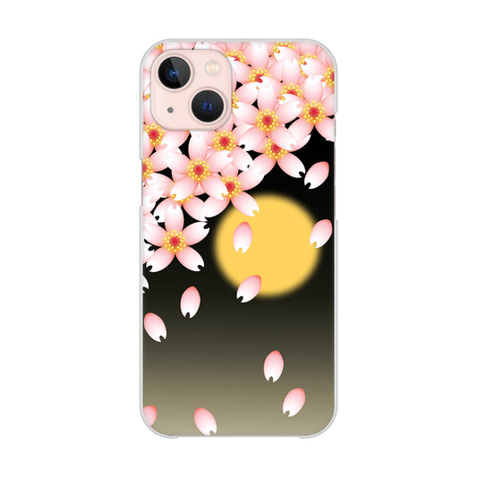 iPhone 13 136 満月と夜桜 ハードケース 背面印刷