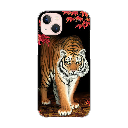 iPhone 13 177 もみじと虎 ハードケース 背面印刷
