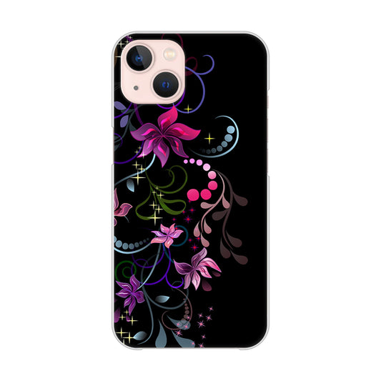 iPhone 13 263 闇に浮かぶ華 ハードケース 背面印刷