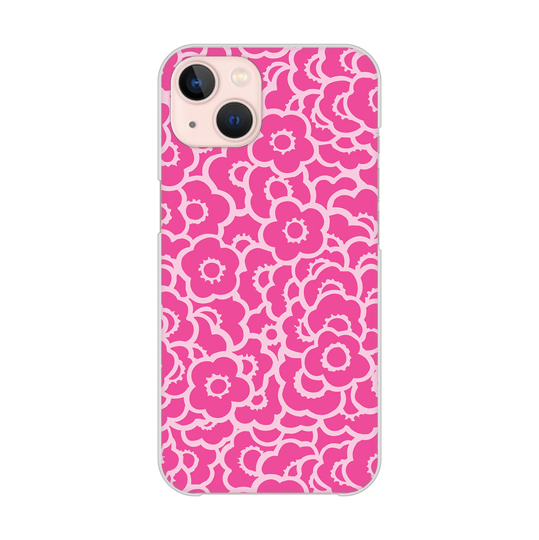 iPhone13 高画質仕上げ 背面印刷 ハードケース 【716 ピンクフラワー】