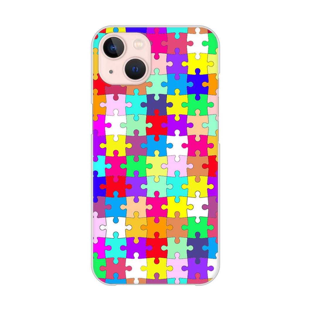 iPhone13 高画質仕上げ 背面印刷 ハードケース 【727 カラフルパズル】