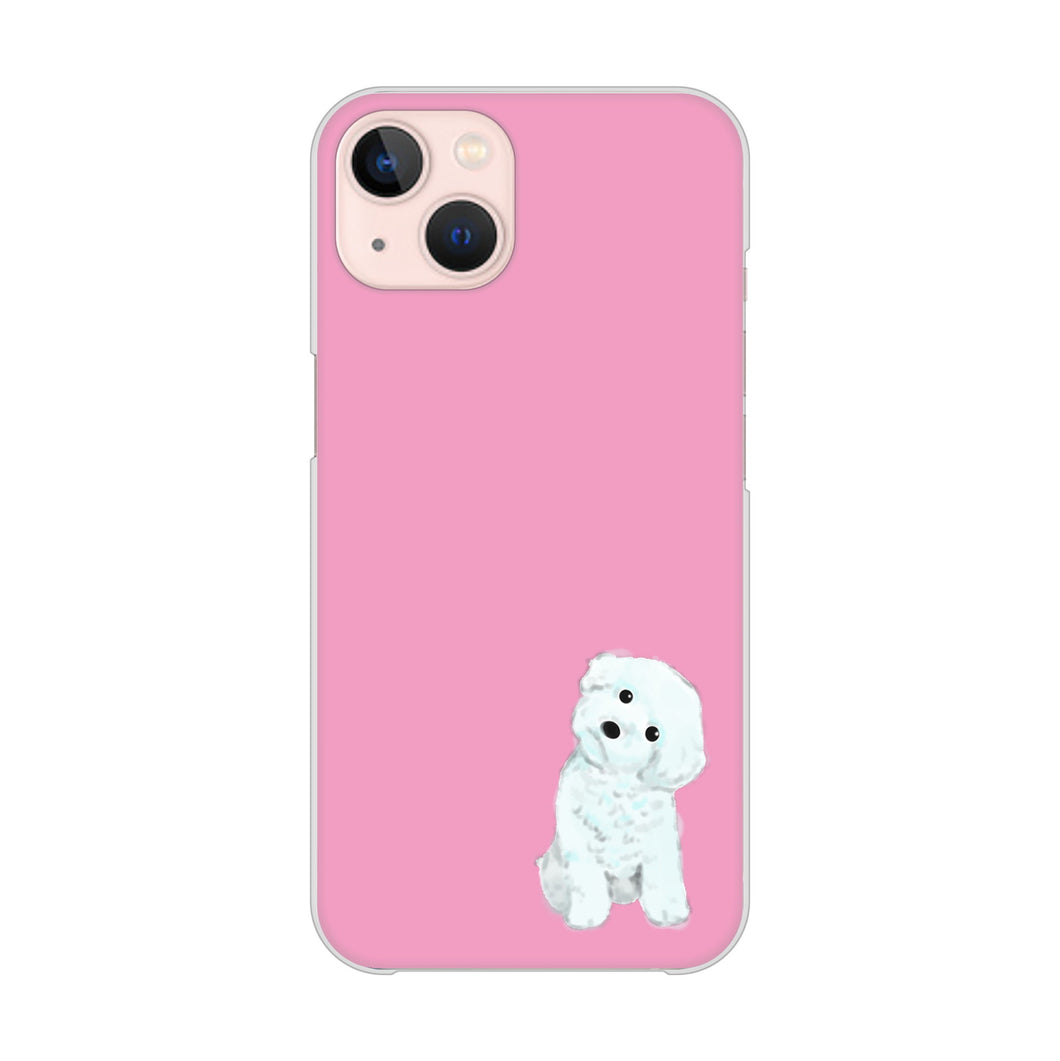 iPhone13 高画質仕上げ 背面印刷 ハードケース トイプードルホワイト