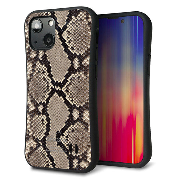 iPhone13 mini スマホケース 「SEA Grip」 グリップケース Sライン 【049 ヘビ柄】 UV印刷