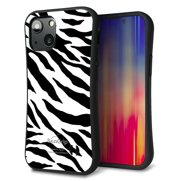 iPhone13 mini スマホケース 「SEA Grip」 グリップケース Sライン 【054 ゼブラ】 UV印刷