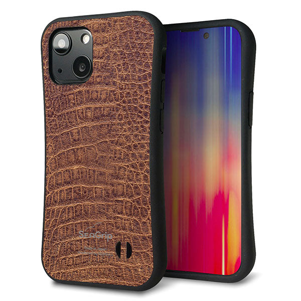 iPhone13 mini スマホケース 「SEA Grip」 グリップケース Sライン 【463 クロコダイル】 UV印刷