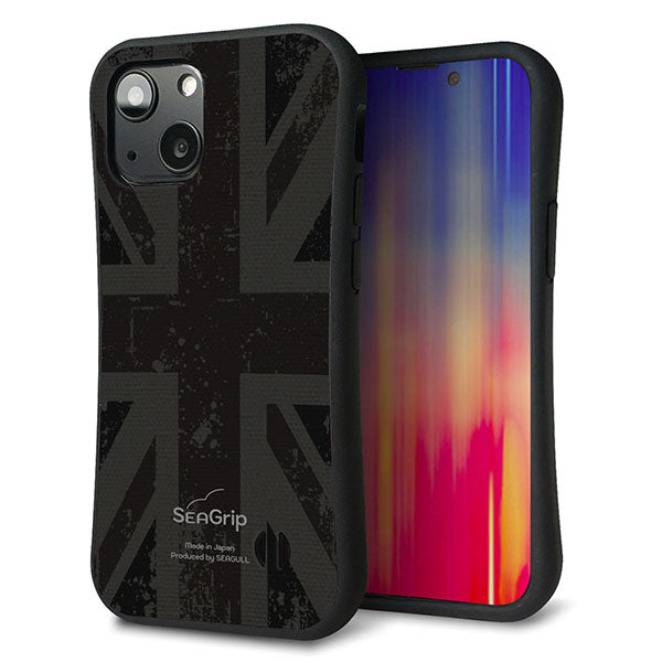 iPhone13 mini スマホケース 「SEA Grip」 グリップケース Sライン 【505 ユニオンジャック-ダーク】 UV印刷