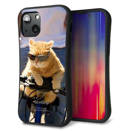 iPhone13 mini スマホケース 「SEA Grip」 グリップケース Sライン 【595 にゃんとサイクル】 UV印刷