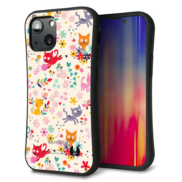 iPhone13 mini スマホケース 「SEA Grip」 グリップケース Sライン 【693 ネコのあそび場】 UV印刷