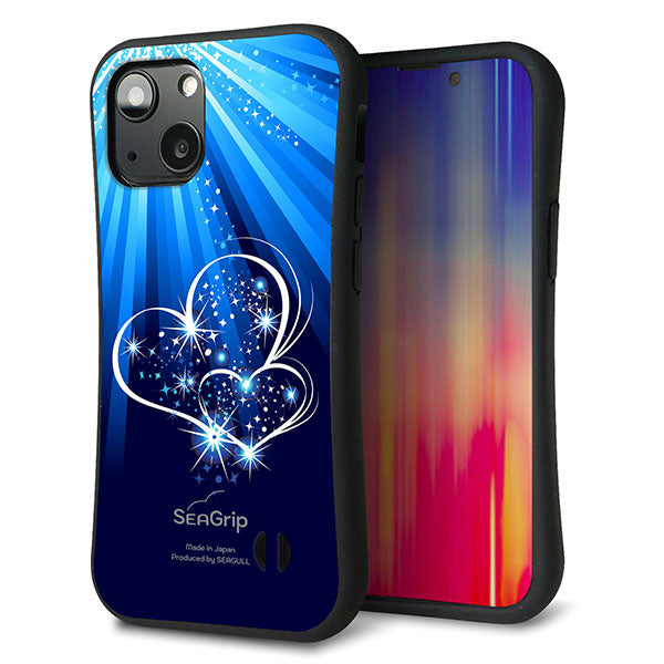 iPhone13 mini スマホケース 「SEA Grip」 グリップケース Sライン 【702 スイミングハート】 UV印刷