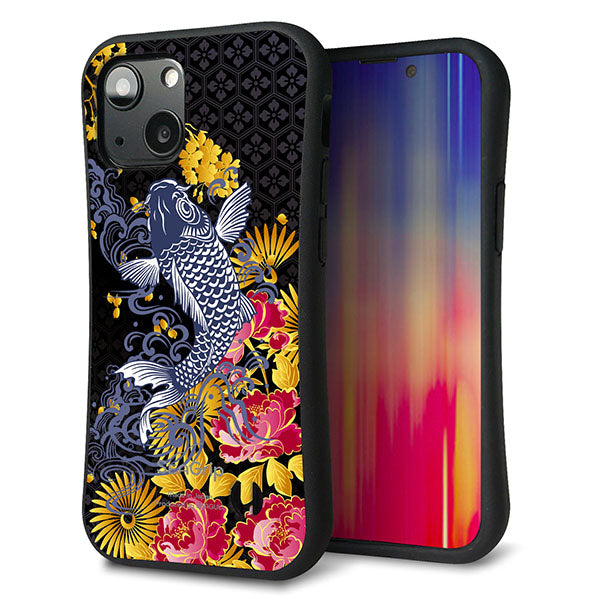 iPhone13 mini スマホケース 「SEA Grip」 グリップケース Sライン 【1028 牡丹と鯉】 UV印刷