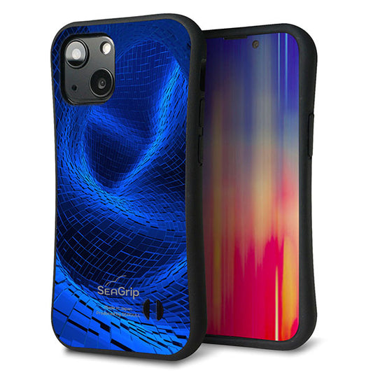 iPhone13 mini スマホケース 「SEA Grip」 グリップケース Sライン 【1302 ワープブルー】 UV印刷