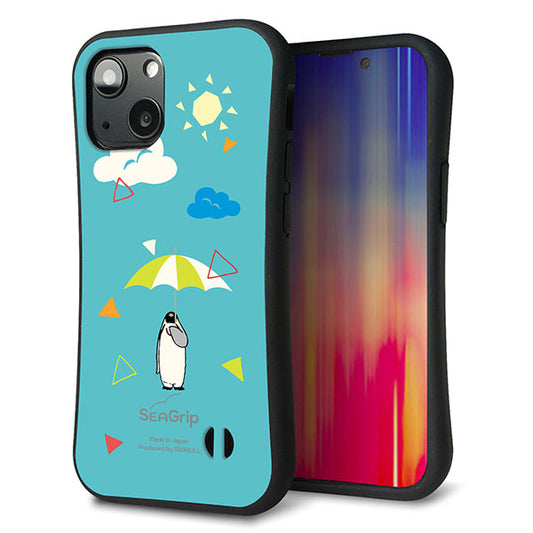 iPhone13 mini スマホケース 「SEA Grip」 グリップケース Sライン 【FD815 アニマルサマー ペンギン】 UV印刷