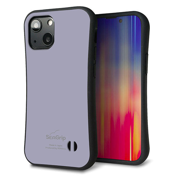 iPhone13 mini スマホケース 「SEA Grip」 グリップケース Sライン 【KM930 くすみカラー グレー】 UV印刷