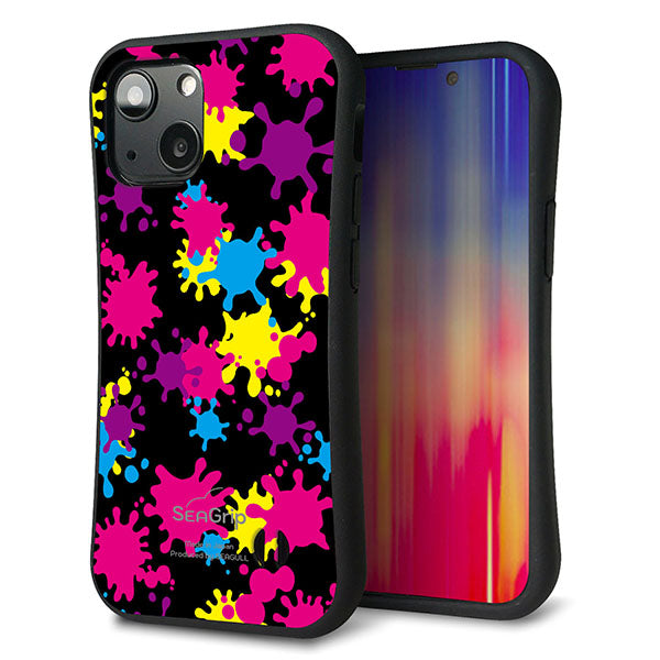 iPhone13 mini スマホケース 「SEA Grip」 グリップケース Sライン 【MA877 ペイントブラック】 UV印刷
