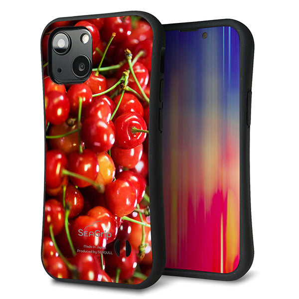 iPhone13 mini スマホケース 「SEA Grip」 グリップケース Sライン 【MA883 チェリー】 UV印刷