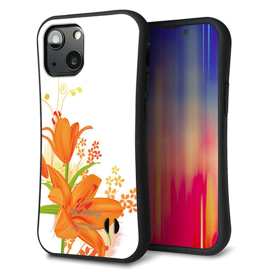 iPhone13 mini スマホケース 「SEA Grip」 グリップケース Sライン 【SC848 ユリ オレンジ】 UV印刷