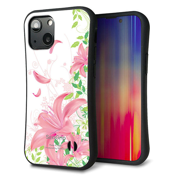 iPhone13 mini スマホケース 「SEA Grip」 グリップケース Sライン 【SC849 ユリ ピンク】 UV印刷