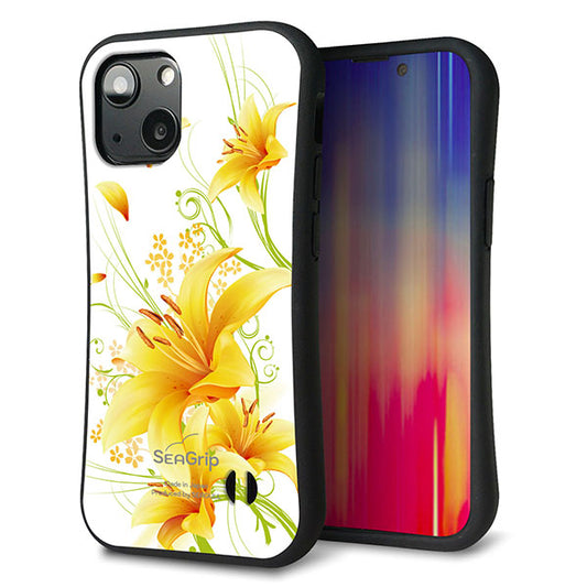 iPhone13 mini スマホケース 「SEA Grip」 グリップケース Sライン 【SC852 ユリ イエロー】 UV印刷