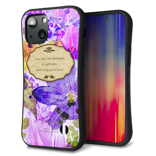 iPhone13 mini スマホケース 「SEA Grip」 グリップケース Sライン 【SC863 フラワーエンブレム パープル】 UV印刷