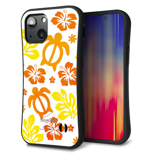 iPhone13 mini スマホケース 「SEA Grip」 グリップケース Sライン 【SC877 ハワイアンアロハホヌ イエロー】 UV印刷