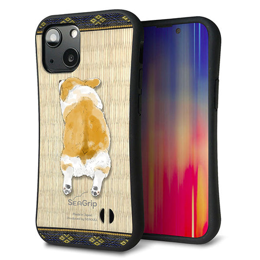 iPhone13 mini スマホケース 「SEA Grip」 グリップケース Sライン 【TA001 コーギー 畳】 UV印刷