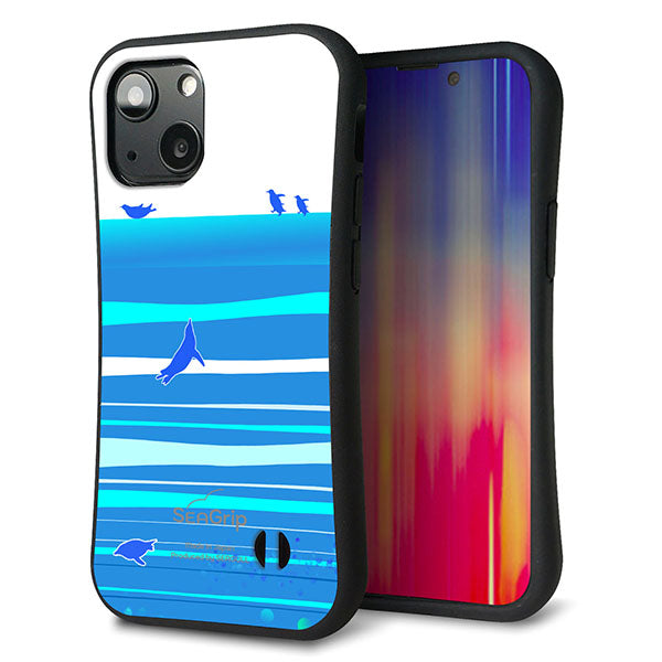 iPhone13 mini スマホケース 「SEA Grip」 グリップケース Sライン 【YB920 ペンギン01】 UV印刷