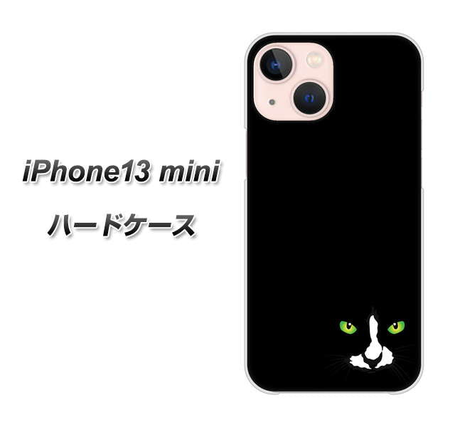 iPhone13 mini 高画質仕上げ 背面印刷 ハードケース【398 黒ネコ】