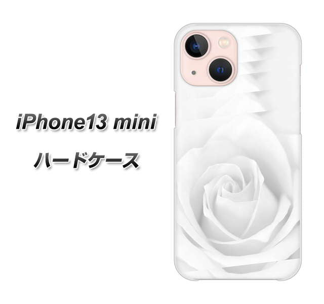 iPhone13 mini 高画質仕上げ 背面印刷 ハードケース【402 ホワイトRose】