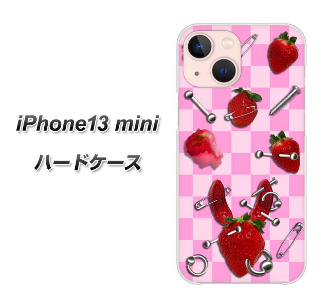 iPhone13 mini 高画質仕上げ 背面印刷 ハードケース【AG832 苺パンク(ピンク)】