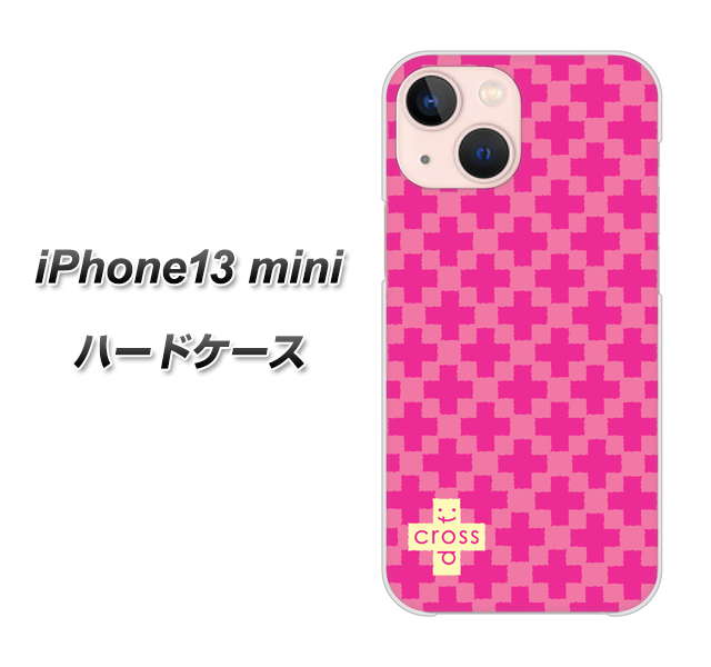iPhone13 mini 高画質仕上げ 背面印刷 ハードケース【IB901 クロスドット_ピンク】