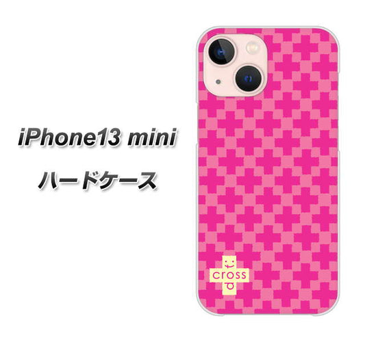 iPhone13 mini 高画質仕上げ 背面印刷 ハードケース【IB901 クロスドット_ピンク】