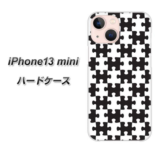 iPhone13 mini 高画質仕上げ 背面印刷 ハードケース【IB903 ジグソーパズル_モノトーン】
