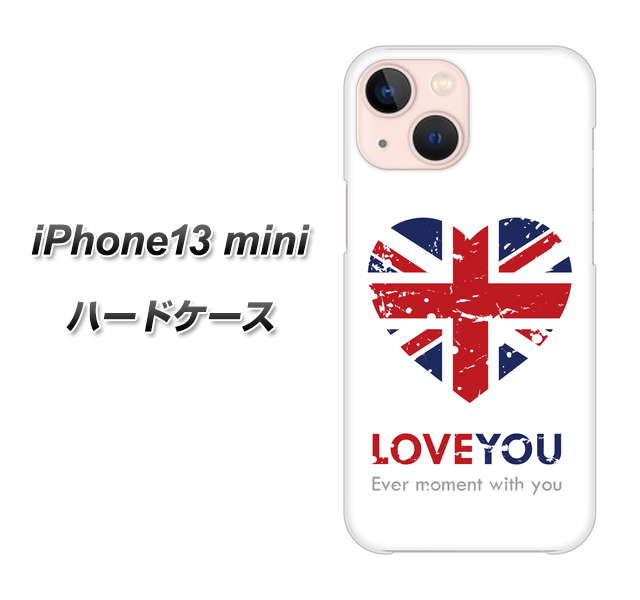 iPhone13 mini 高画質仕上げ 背面印刷 ハードケース【SC803 ユニオンジャック ハートビンテージ】