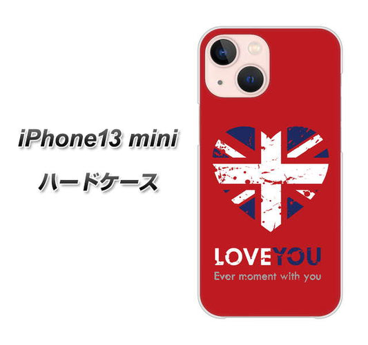 iPhone13 mini 高画質仕上げ 背面印刷 ハードケース【SC804 ユニオンジャック ハートビンテージレッド】