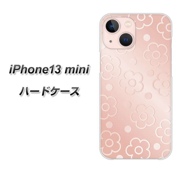 iPhone13 mini 高画質仕上げ 背面印刷 ハードケース【SC843 エンボス風デイジーシンプル(ローズピンク)】