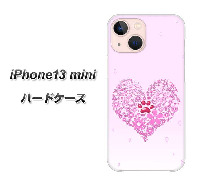 iPhone13 mini 高画質仕上げ 背面印刷 ハードケース【YA956 ハート03 素材クリア】