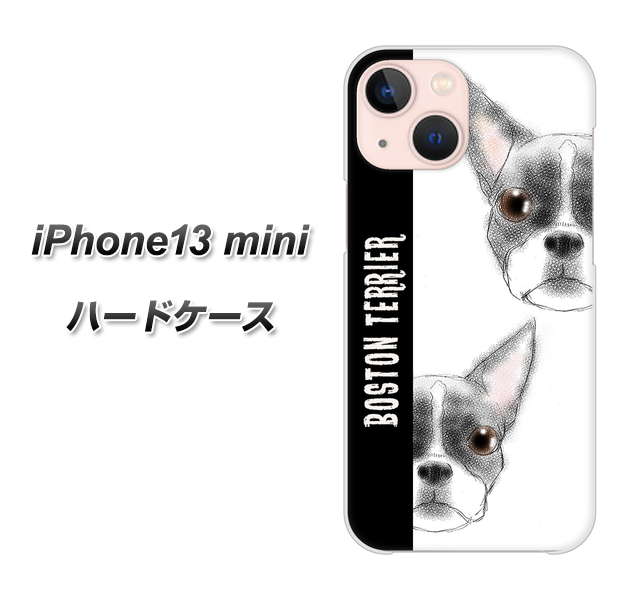 iPhone13 mini 高画質仕上げ 背面印刷 ハードケース【YD850 ボストンテリア01】