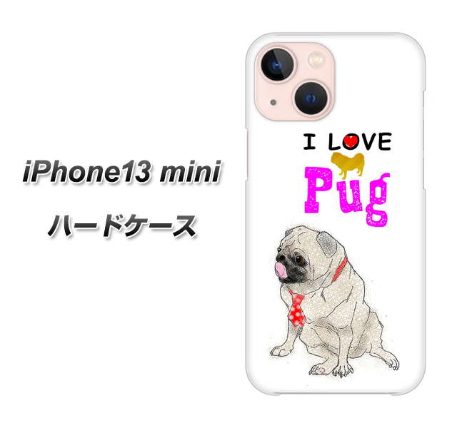 iPhone13 mini 高画質仕上げ 背面印刷 ハードケース【YD858 パグ04】