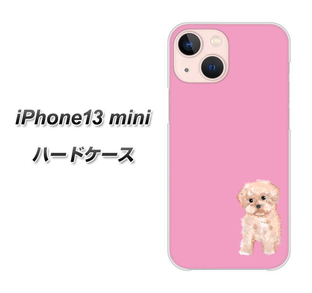 iPhone13 mini 高画質仕上げ 背面印刷 ハードケース【YJ061 トイプードルアプリコット(ピンク)】