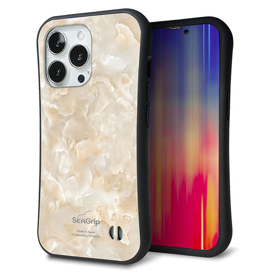 iPhone13 Pro スマホケース 「SEA Grip」 グリップケース Sライン 【KM872 大理石パール】 UV印刷