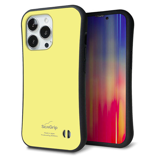 iPhone13 Pro スマホケース 「SEA Grip」 グリップケース Sライン 【KM897 パステルカラー(パステルイエロー)】 UV印刷