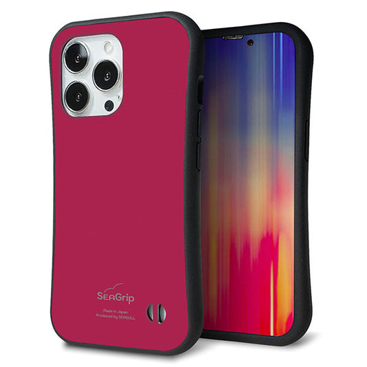 iPhone13 Pro スマホケース 「SEA Grip」 グリップケース Sライン 【KM921 レトロカラー(ダークピンク)】 UV印刷