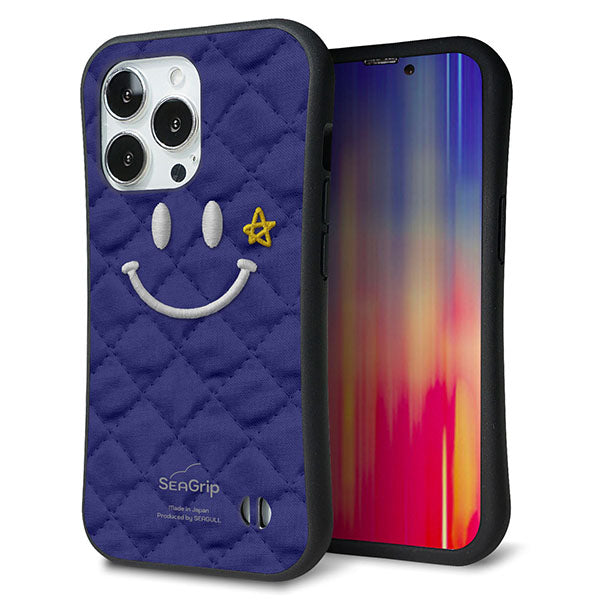 iPhone13 Pro スマホケース 「SEA Grip」 グリップケース Sライン 【KM935 スマイル スター ブルー 】 UV印刷